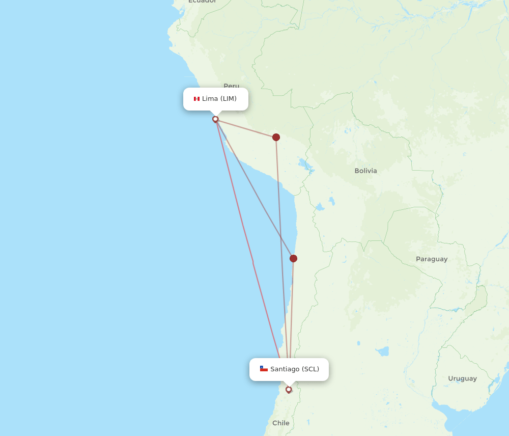 SCL-LIM flight routes
