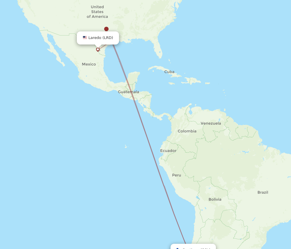 SCL-LRD flight routes