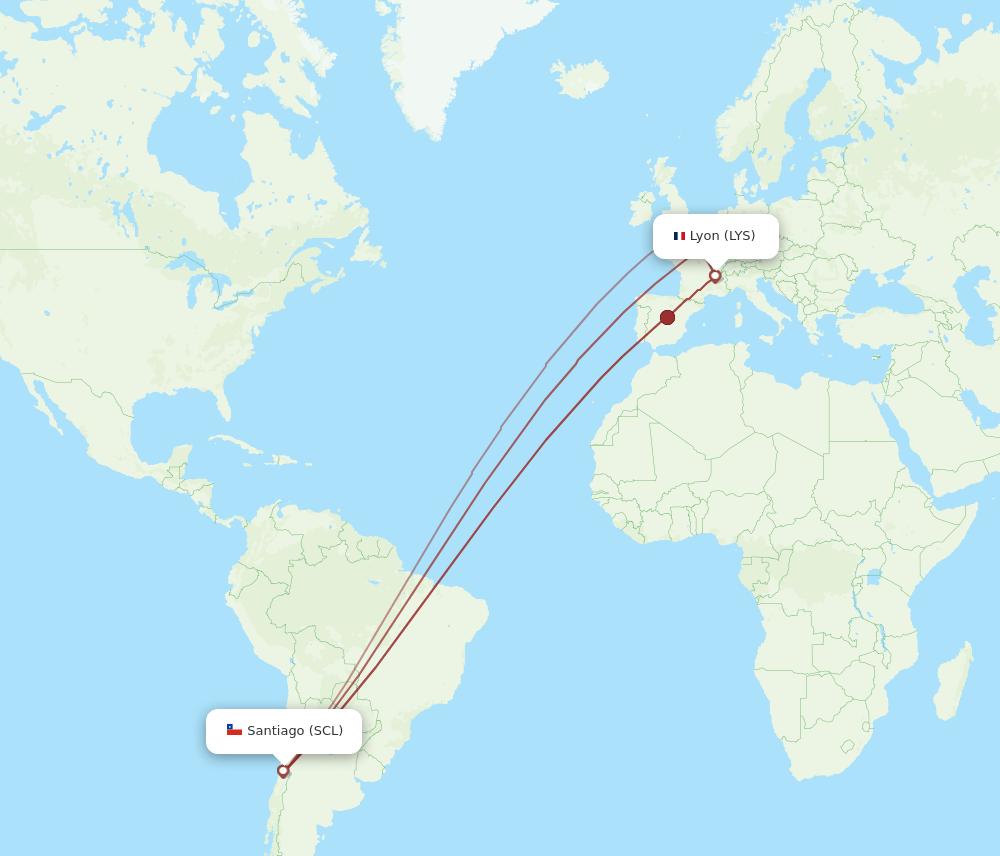SCL-LYS flight routes