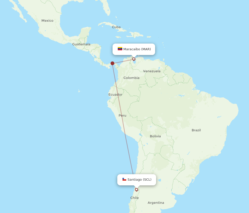 SCL-MAR flight routes