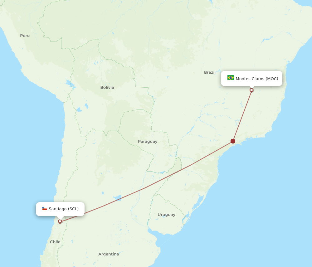 SCL-MOC flight routes