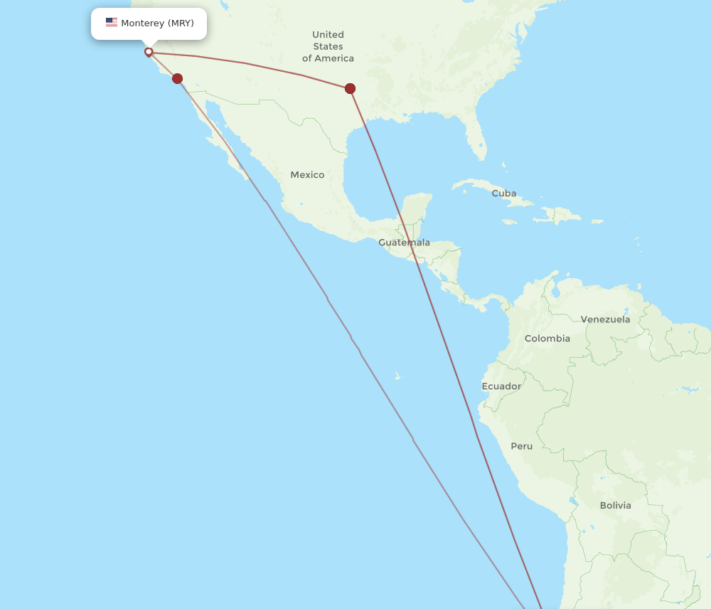 SCL-MRY flight routes