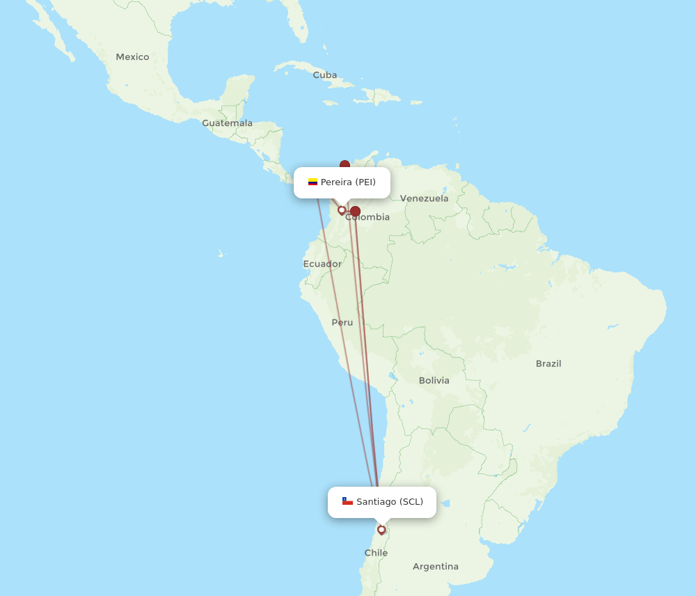 SCL-PEI flight routes