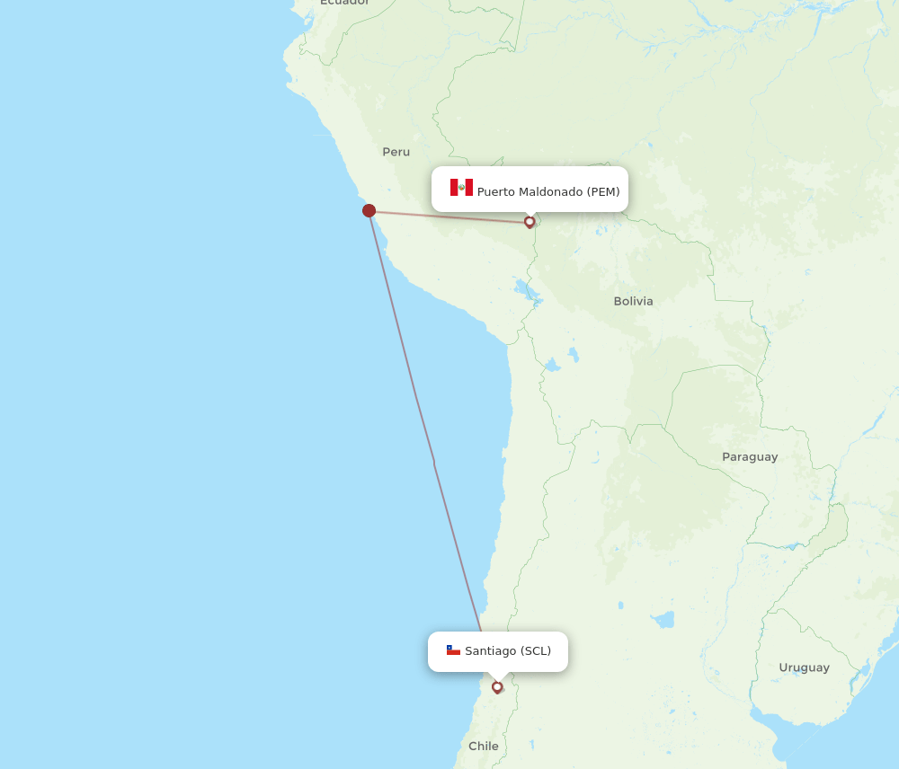 SCL-PEM flight routes