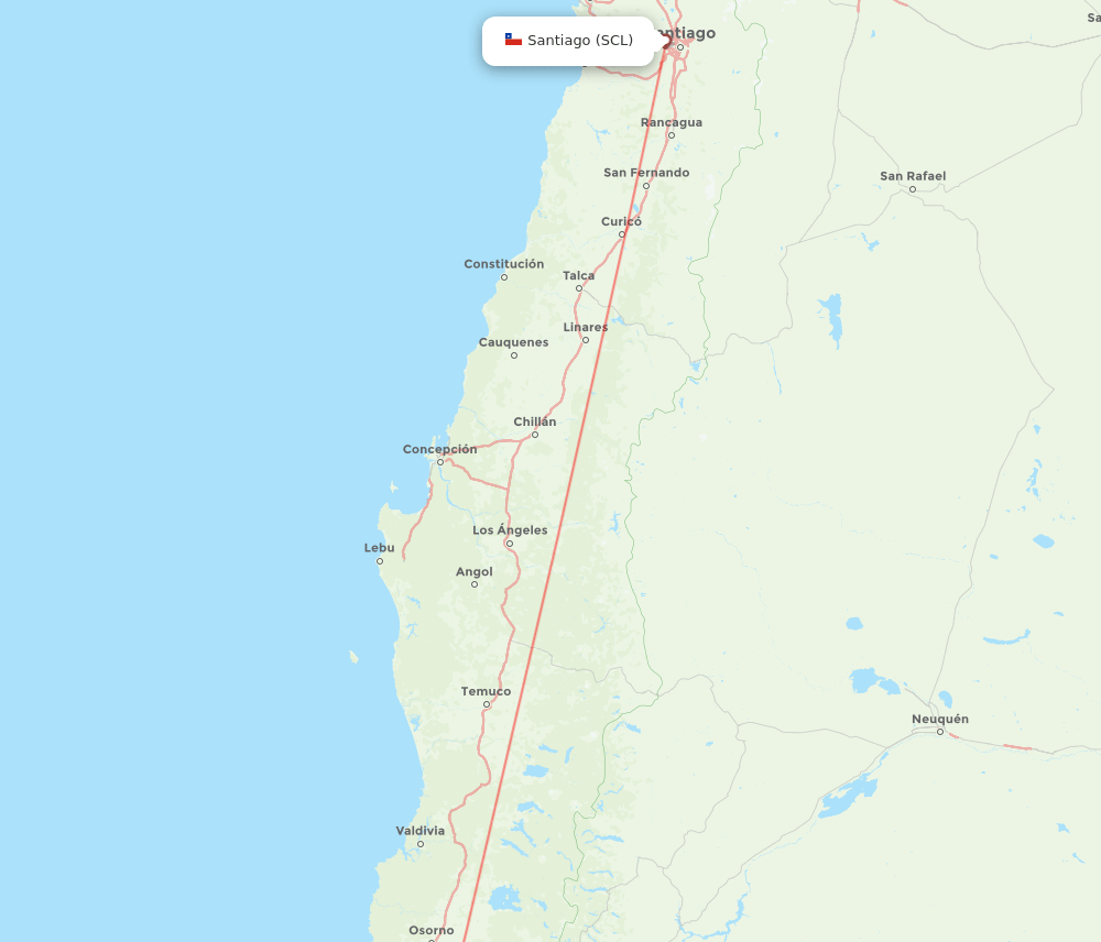 SCL to PMC flights and routes map