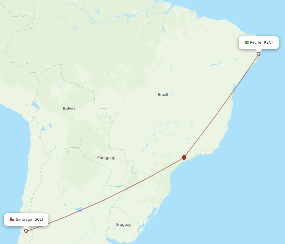 SCL-REC flight routes