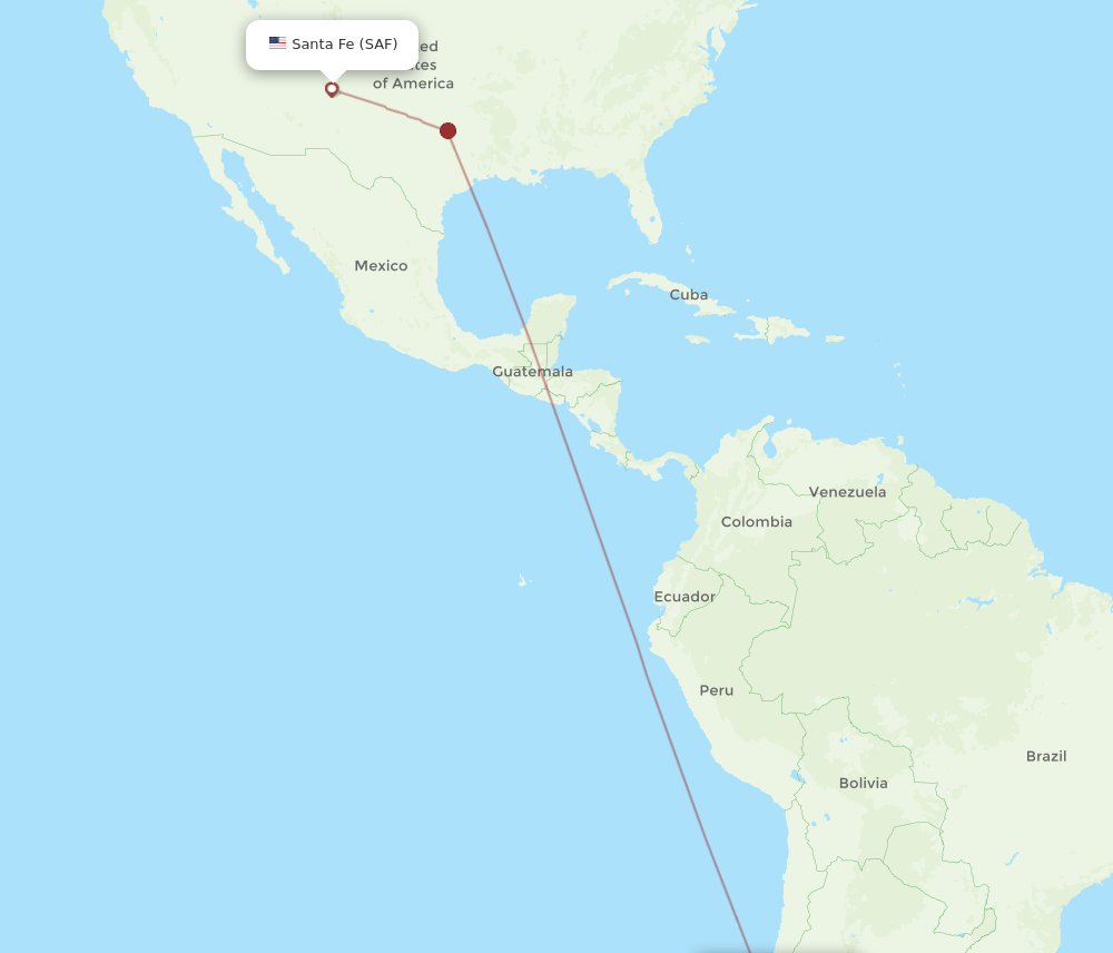 SCL-SAF flight routes