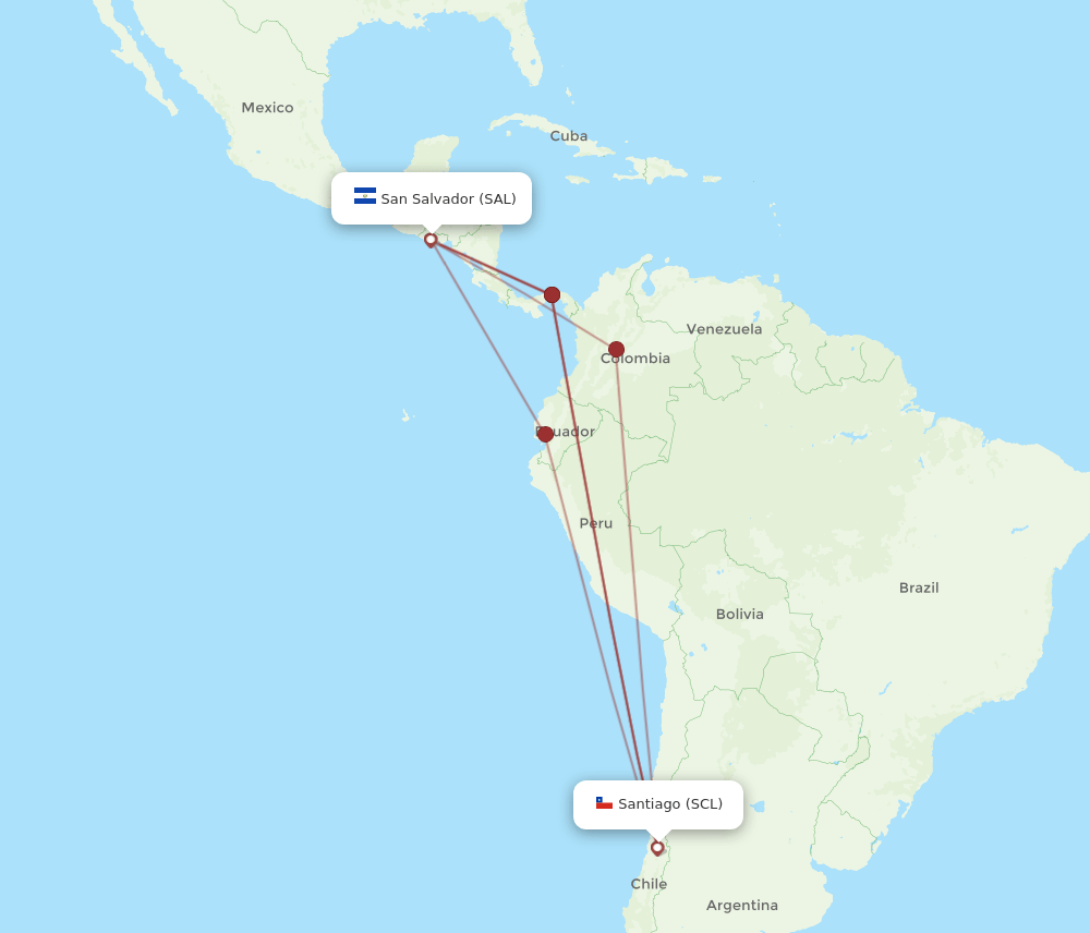 SCL-SAL flight routes