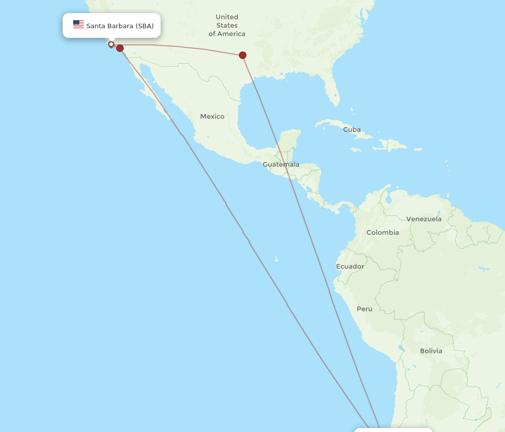 SCL-SBA flight routes