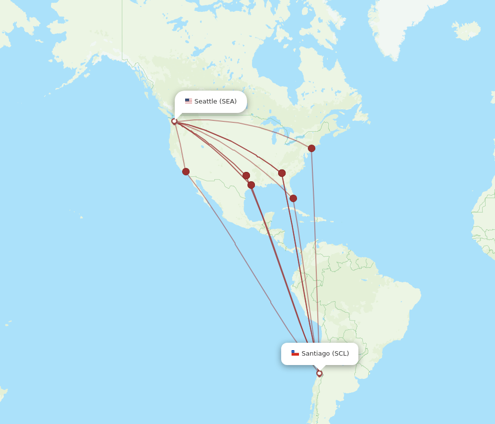 SCL-SEA flight routes
