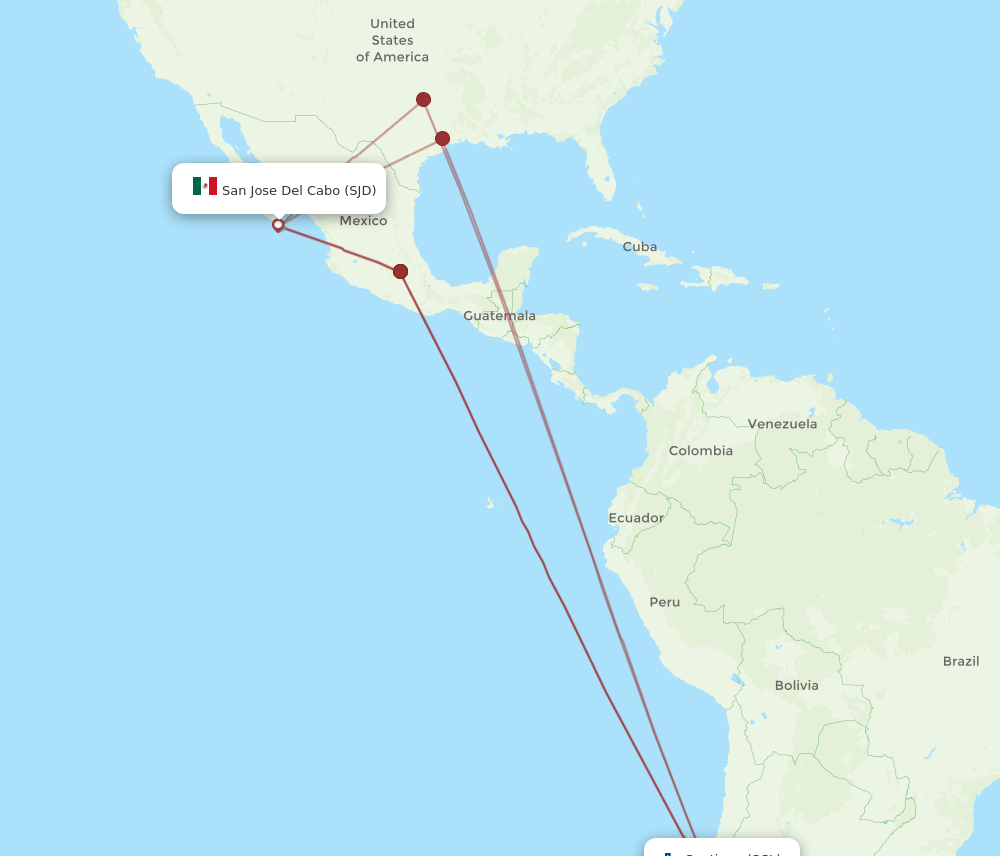 SCL-SJD flight routes