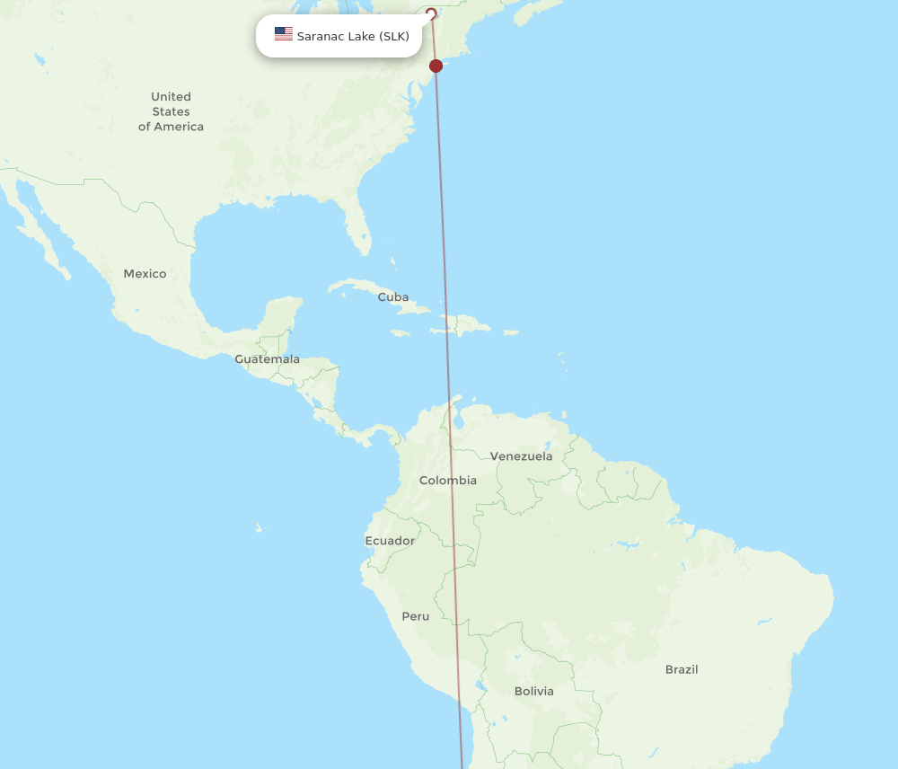 SCL to SLK flights and routes map