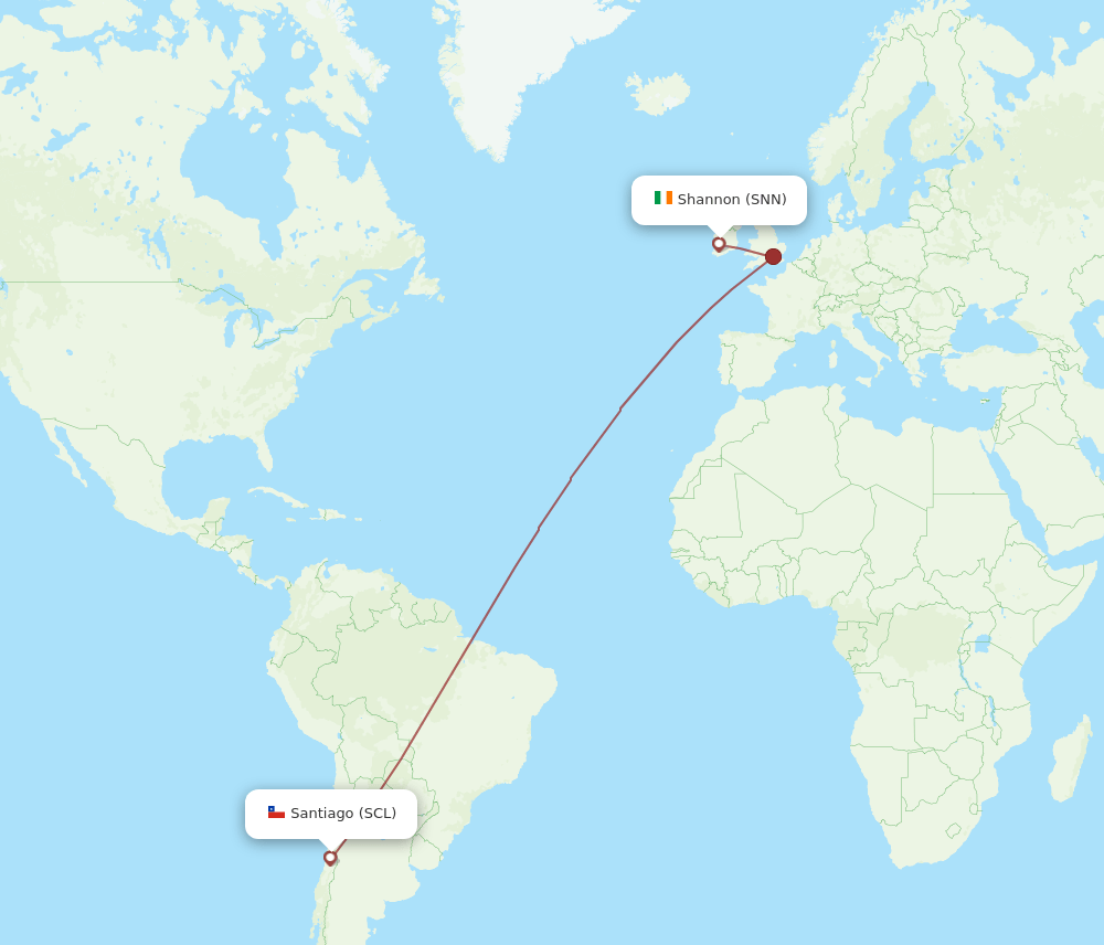SCL-SNN flight routes