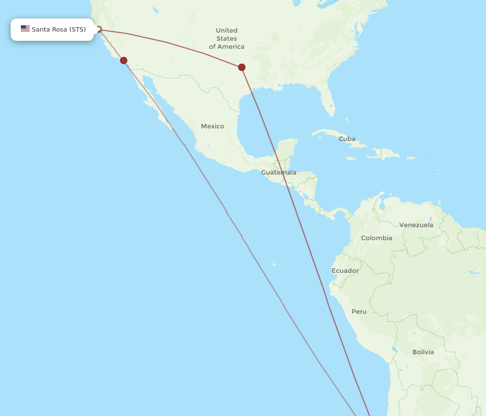SCL-STS flight routes