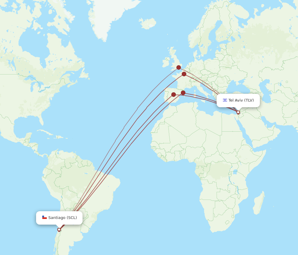 SCL-TLV flight routes