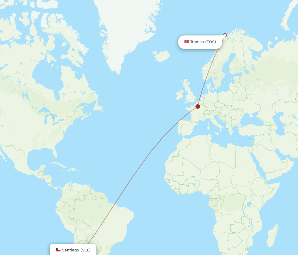 SCL-TOS flight routes
