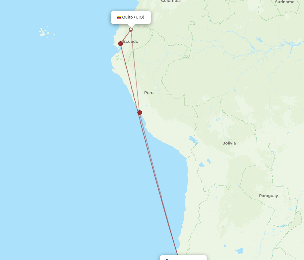 SCL-UIO flight routes