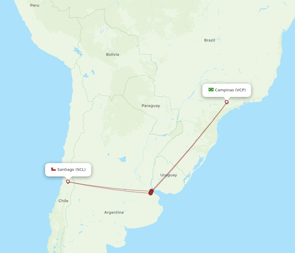 SCL-VCP flight routes