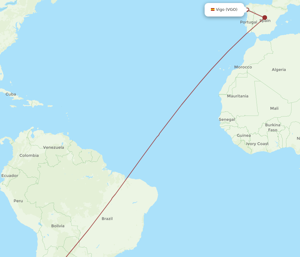 SCL-VGO flight routes