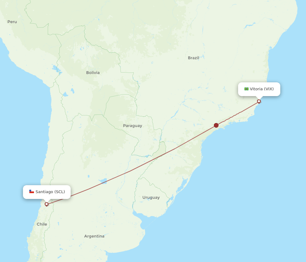 SCL to VIX flights and routes map