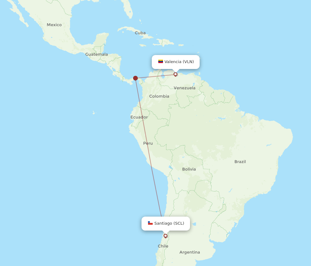 SCL-VLN flight routes