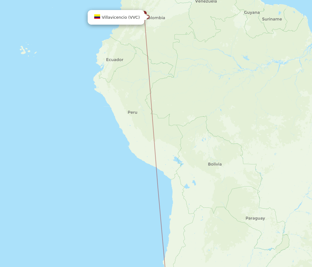 SCL-VVC flight routes