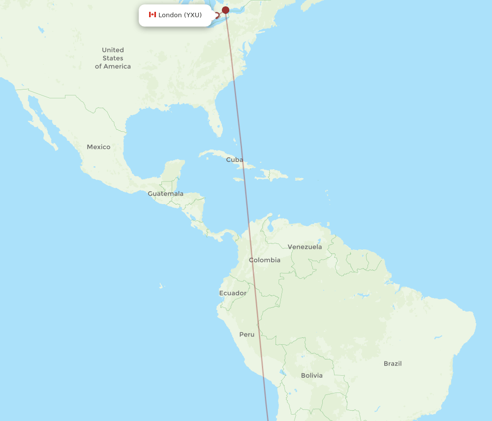 SCL-YXU flight routes