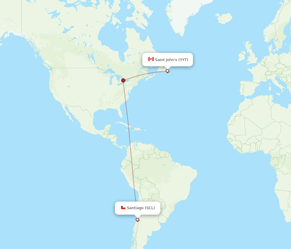 SCL-YYT flight routes