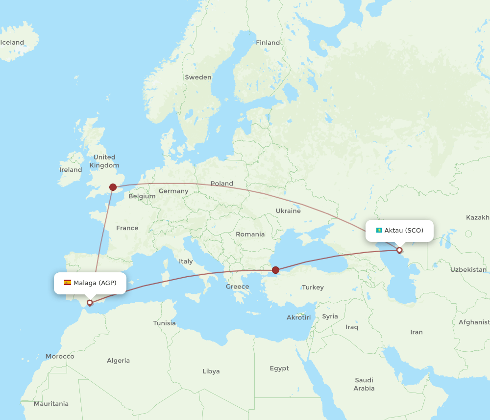 SCO-AGP flight routes