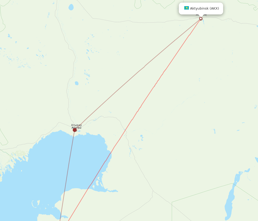 SCO to AKX flights and routes map
