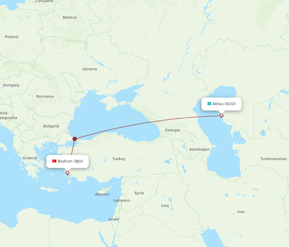 SCO-BJV flight routes