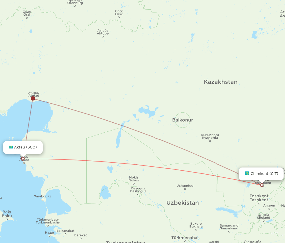 SCO-CIT flight routes