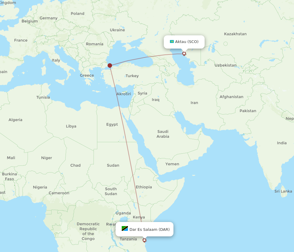 SCO-DAR flight routes