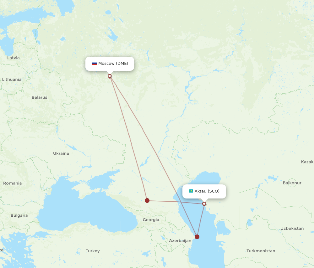 SCO-DME flight routes