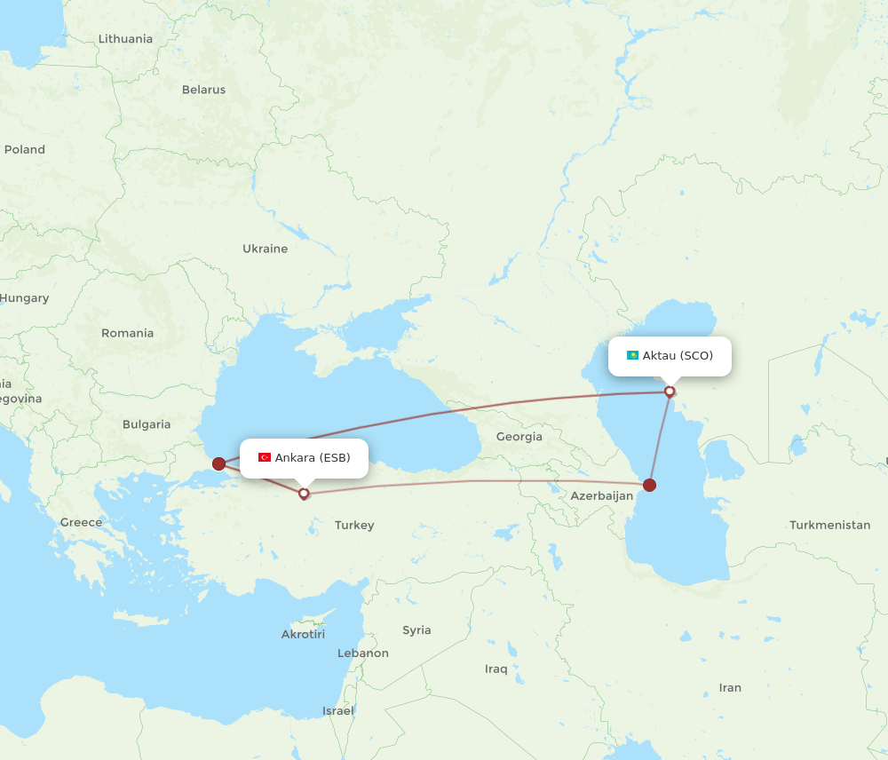 SCO-ESB flight routes