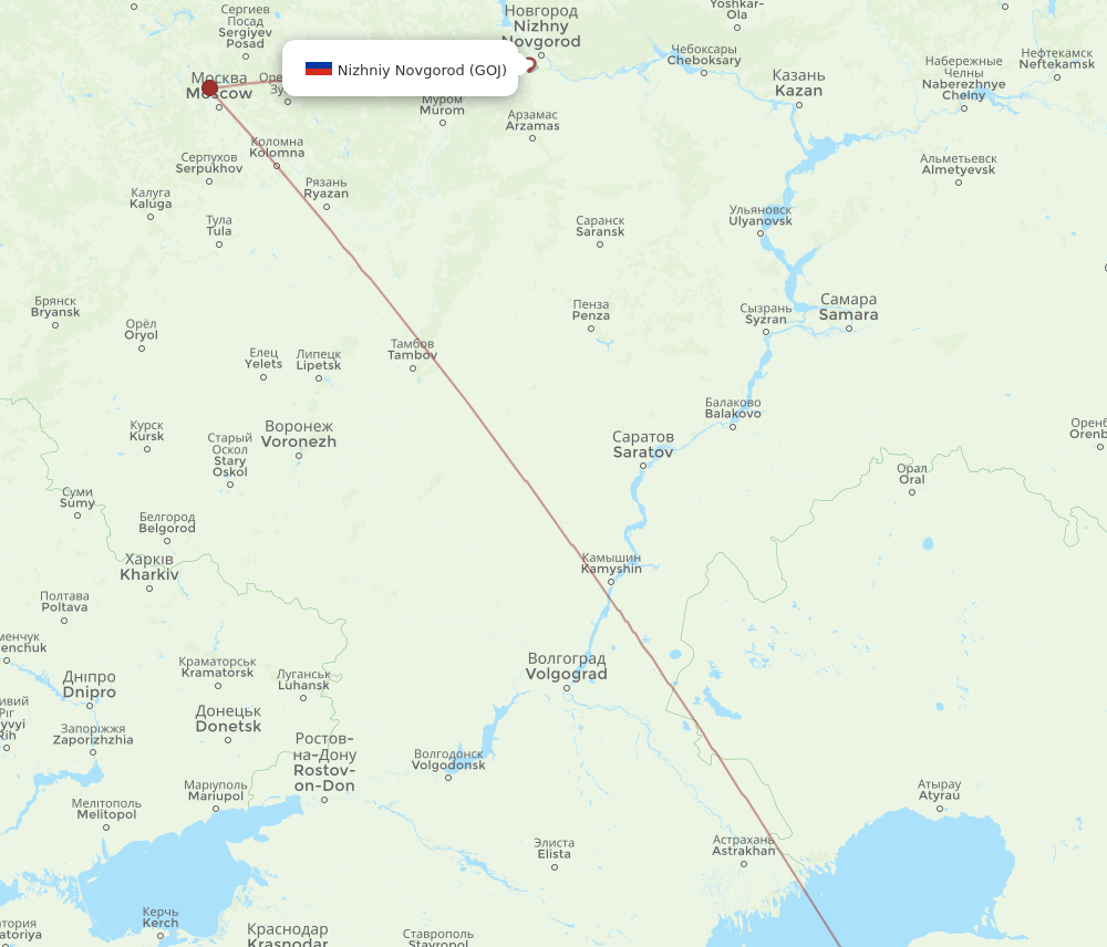 SCO-GOJ flight routes