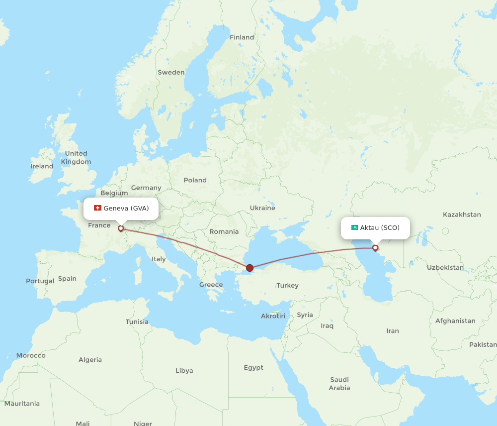 SCO-GVA flight routes