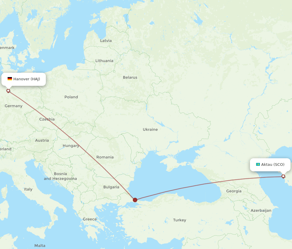 SCO-HAJ flight routes