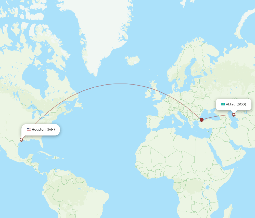 SCO-IAH flight routes
