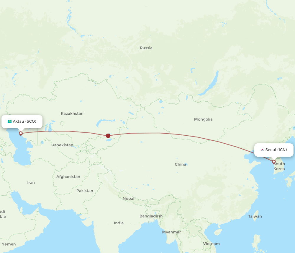 SCO-ICN flight routes