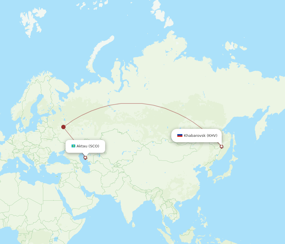 SCO-KHV flight routes