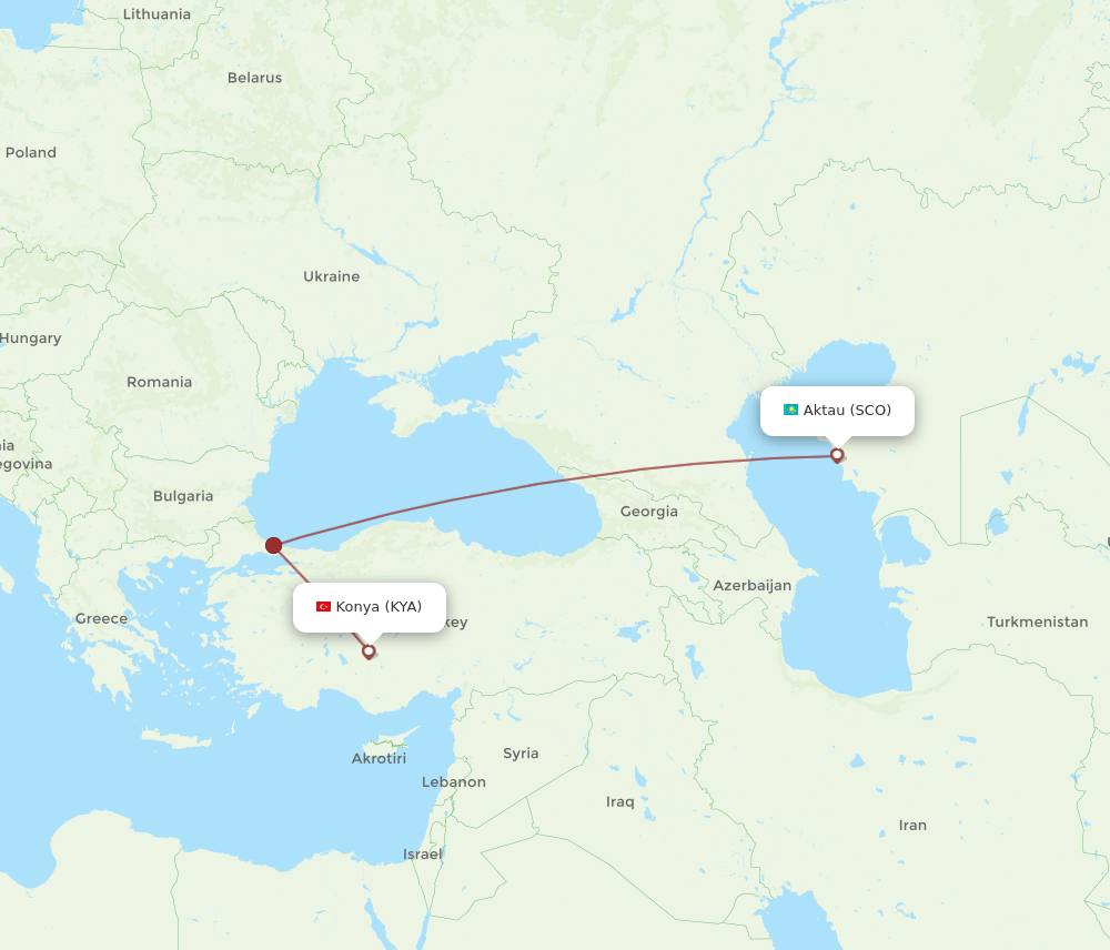 SCO-KYA flight routes