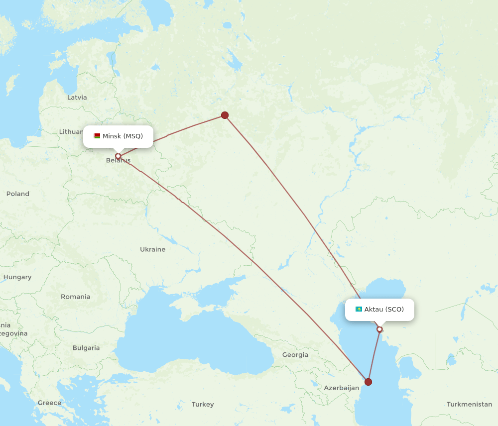 SCO-MSQ flight routes