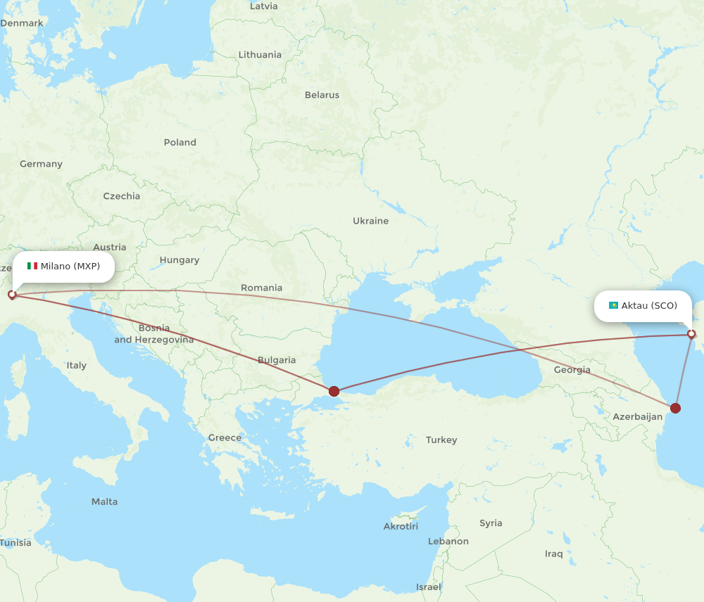 SCO-MXP flight routes