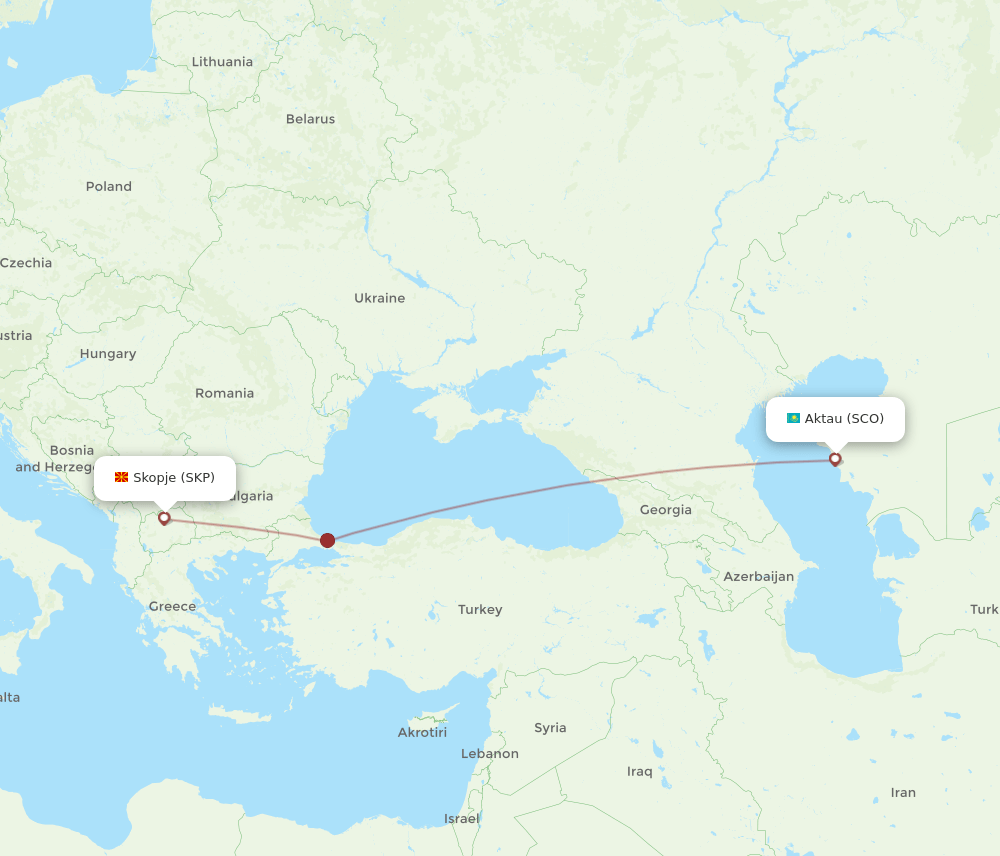 SCO-SKP flight routes