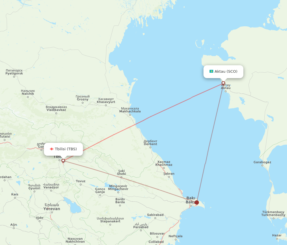 SCO-TBS flight routes