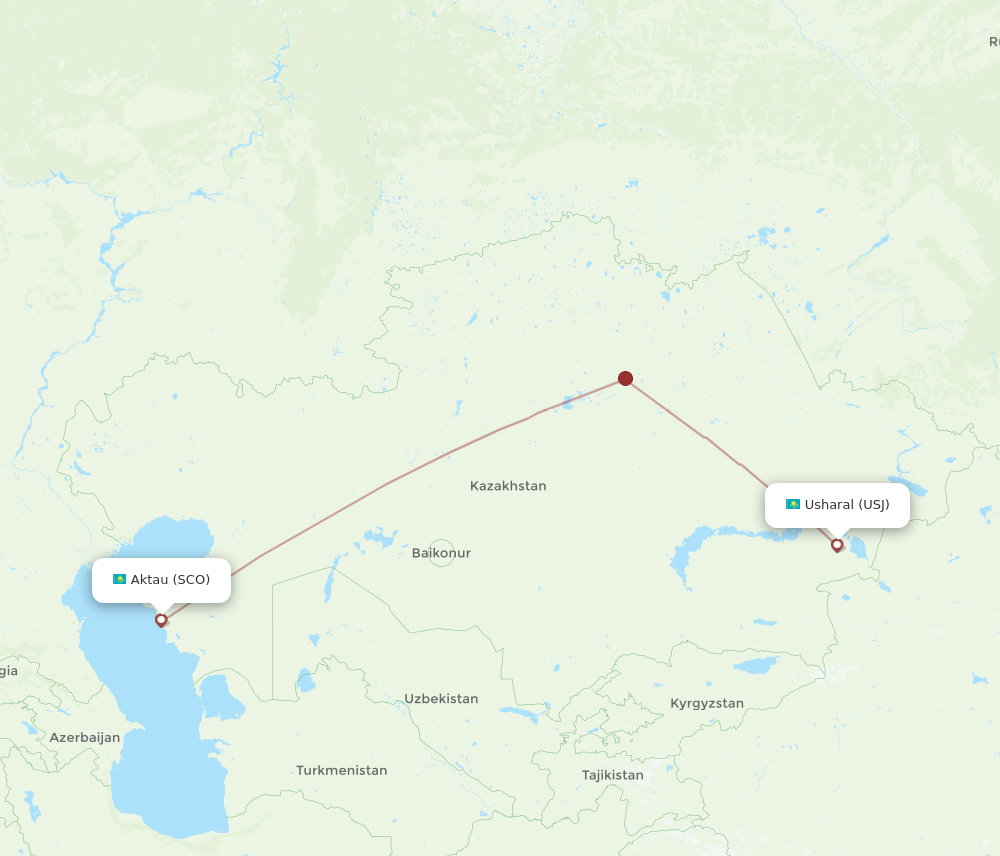 USJ to SCO flights and routes map