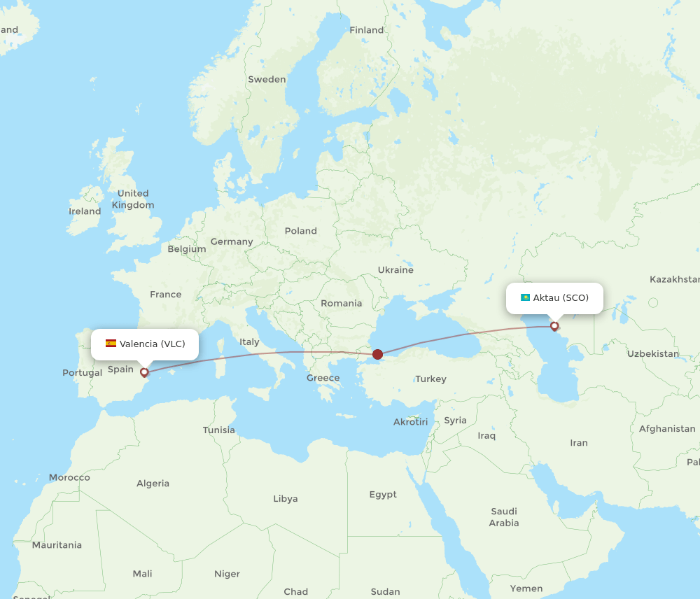 SCO-VLC flight routes