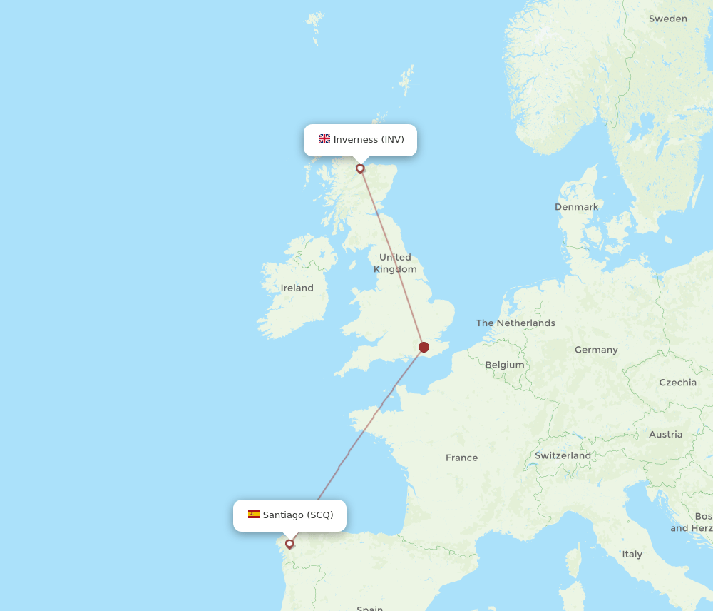 SCQ-INV flight routes