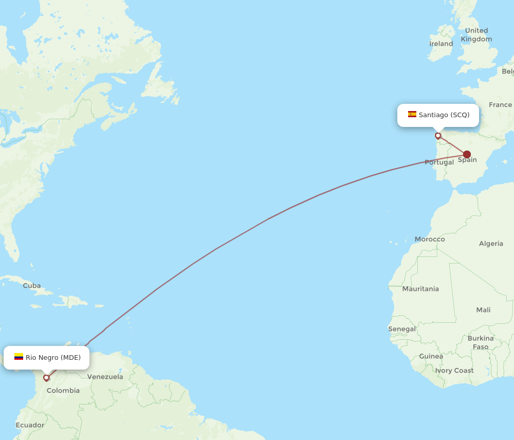 SCQ-MDE flight routes
